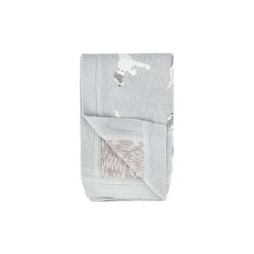 Creative Co-Op DF2527 40" L x 32" W Cotton Knit Baby Dog Blanket, Blue, Small