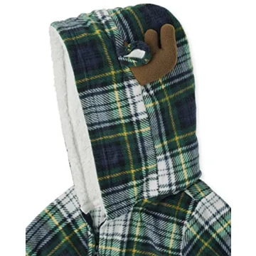 Kids Moose Plaid Matching Holiday Pajamas Sets