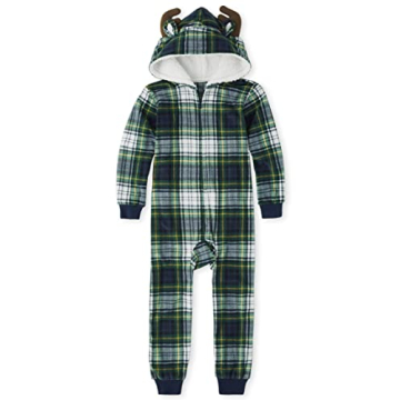 Kids Moose Plaid Matching Holiday Pajamas Sets