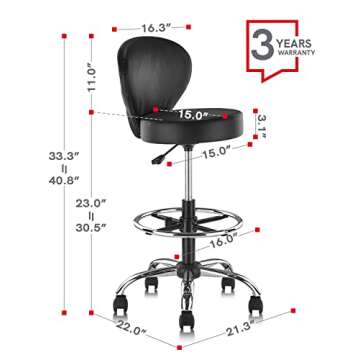 KLASIKA Adjustable Drafting Chair for Tattoo and Beauty