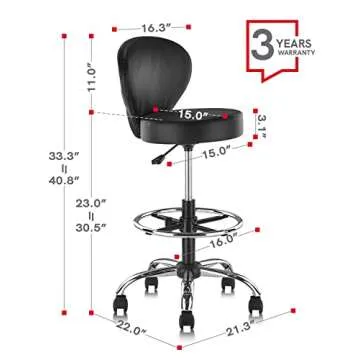 KLASIKA Adjustable Drafting Chair for Tattoo and Beauty