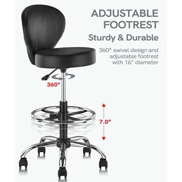 KLASIKA Adjustable Drafting Chair for Tattoo and Beauty