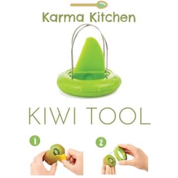 Fast Peel Any Fruit Or Soft Vegetable With Ease. Kiwi Slicer Peeler Pitter Scooper, Mango And Kimi C...