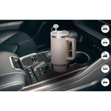 KISSKIND 40 oz tumbler with handle and Straw Lid Leak-proof Silicone Boot Straw Cover Cap Travel Coffee Mug Stainless Steel Water Bottle Insulated Cup for Hot Cold Beverages