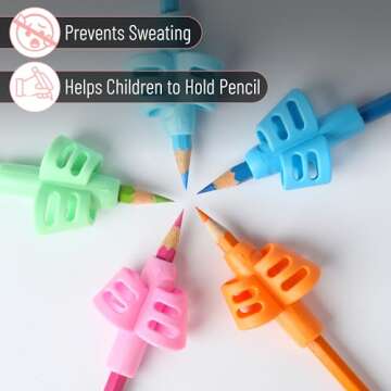 Mr. Pen- Pencil Grips for Kids Handwriting, 20 PCS (10 Finger Grips+10 Clips), Pencil Grips, Pencil Grips for Kids, Pencil Holder For Kids, Pencil Grippers, Finger Grips For Pencils, Pen Grip