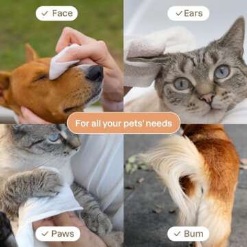 ATTITUDE Pet Grooming Wipes, Plant and Mineral-Based Ingredients, Vegan and Cruelty-Free Biodegradable Products, Unscented, 72 count