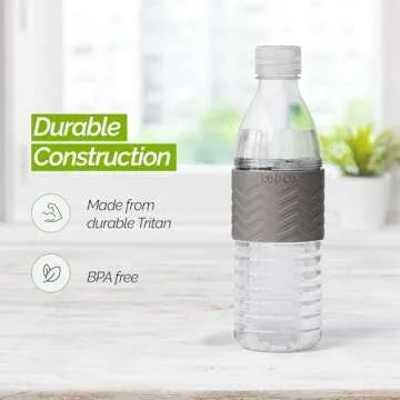 Copco Hydra Water Bottle with Spill-Resistant Lid, 16.9 oz - Reusable Tritan Non-Slip Sleeve, Twist-Open Body - BPA-Free, Leak-Proof, Durable & Portable for Gym, Office, School (Purple)
