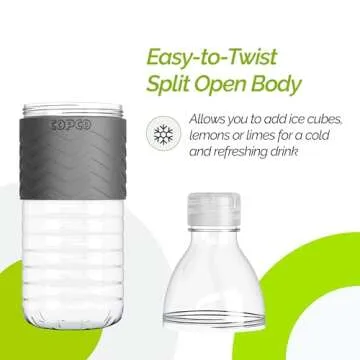 Copco Hydra Water Bottle with Spill-Resistant Lid, 16.9 oz - Reusable Tritan Non-Slip Sleeve, Twist-Open Body - BPA-Free, Leak-Proof, Durable & Portable for Gym, Office, School (Purple)