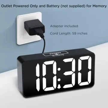 DreamSky Alarm Clock with Large Display & USB Port