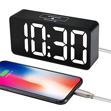 DreamSky Alarm Clock with Large Display & USB Port