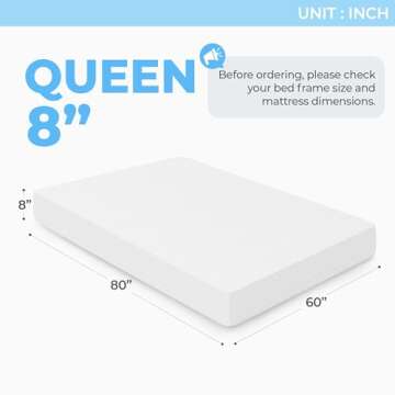 NEO SLEEP 8 Inch Queen Cooling Gel Memory Foam Mattress Medium Firm CertiPUR-US Certified Mattress i...