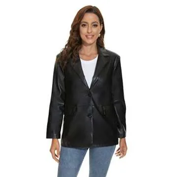 Fahsyee Women's Faux Leather Blazer & Shorts Suit - Chic & Comfortable Fashion