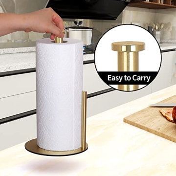 Gold Stainless Steel Paper Towel Holder for Kitchen