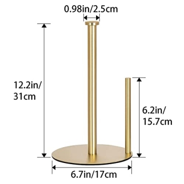 Gold Stainless Steel Paper Towel Holder for Kitchen