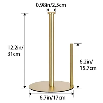 Gold Stainless Steel Paper Towel Holder for Kitchen
