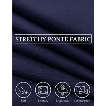 Tapata Women's Ponte Pencil Skirt Stretchy Office Work Skirt Knee Length Business Bodycon High Waist...