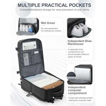 Versatile Coowoz Large Travel Backpack for All Ages