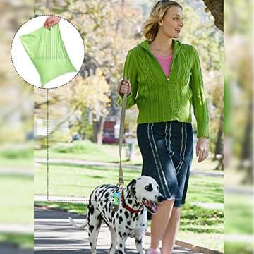 2 Pack Dog Poop Bag Dispenser with Built-in LED Flashlight, Pet Waste Bag Holder for Leash with Carabiner Clip for Lead Leash, 2 Rolls Leak-proof Doggy Waste Bags for Dog Walking, Blue,Eliamo