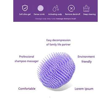 Aroveea Hair Scalp Brush Dandruff Cleaning Brush Shower Scalp Shampoo Brush Scalp Massager Pack of 4 (Orange and Violet)