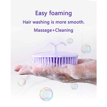 Aroveea Hair Scalp Brush Dandruff Cleaning Brush Shower Scalp Shampoo Brush Scalp Massager Pack of 4 (Orange and Violet)