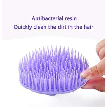 Aroveea Hair Scalp Brush Dandruff Cleaning Brush Shower Scalp Shampoo Brush Scalp Massager Pack of 4 (Orange and Violet)