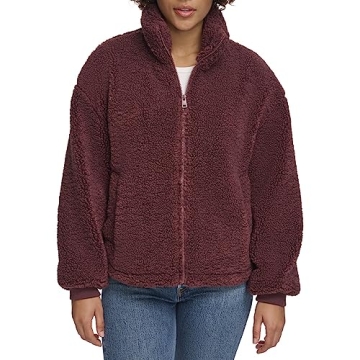 Levi's Women's Zip Up Sherpa Teddy Jacket - Cozy Warmth & Style