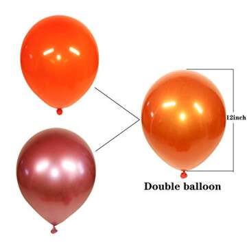 Metallic Orange Balloons, 50pcs 12 inch Orange Balloons, Double Layer Orange Burnt Balloons are More...