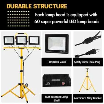 21000 Lumen Waterproof Adjustable Tripod Work Light