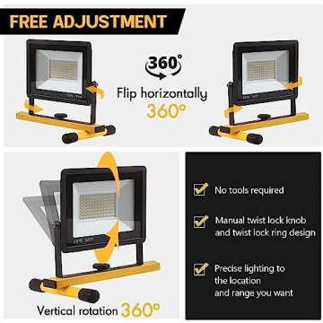 21000 Lumen Waterproof Adjustable Tripod Work Light