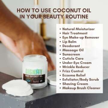 Organic Coconut Oil for Skin, Hair & Cooking - 4 FL Oz