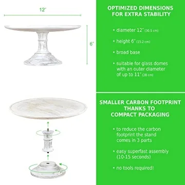 Ochichco Farmhouse 12" Rustic Cake Stand for Events