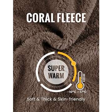 Faleave Womens Cropped Fluffy Pajama Set 2 Piece Fleece Winter Warm Pants Fuzzy Pullover Plush Sleepwear(Brown-M)