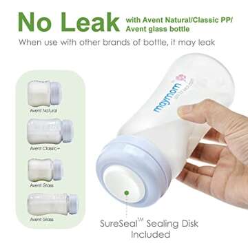 Wide Neck Breastmilk Collection n Storage Bottle 9oz; Re-markable SureSeal Disc. Fits Spectra S2 Spectra S1 Spectra 9 Plus and Avent Breastpump Replace Spectra Bottle, Avent Classic Natural Bottle