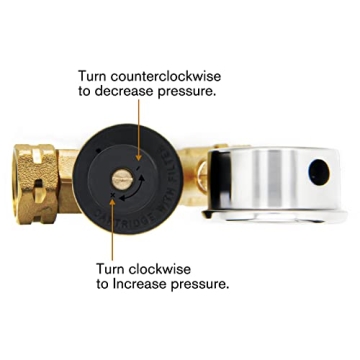 Twinkle Star Adjustable RV Water Pressure Regulator with Gauge