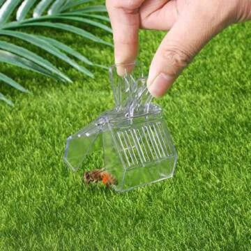 WINOMO Bee Queen Catcher Plastic Queen Bee Cage Clips Beekeeping Tools 5pcs (Transparent)