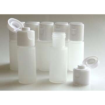 1/4-oz Cylinder Squeeze Bottles with Flip Top Cap/Natural-Colored Dropper Containers/Bag of 12