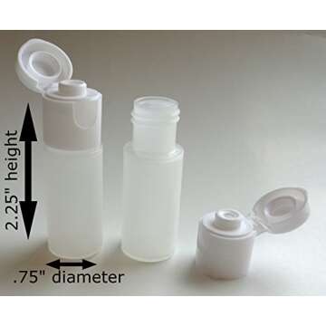 1/4-oz Cylinder Squeeze Bottles with Flip Top Cap/Natural-Colored Dropper Containers/Bag of 12