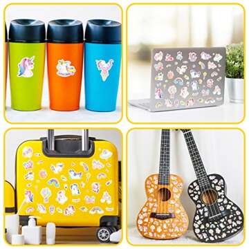 Cute Pink Unicorn Adhesive Stickers Rainbow Magical Star Unicorn Stickers 715 Count for Girls Toddlers Birthday Invitations Envelopes Decorations Party Goodie Gifts Bags Decor School Class Rewards