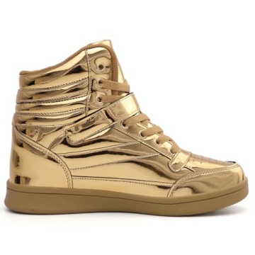 UBFEN High Top Sneakers Women Wedge Retro Golden Style