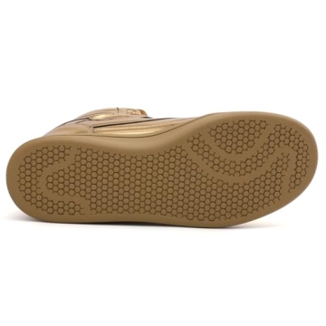 UBFEN High Top Sneakers Women Wedge Retro Golden Style