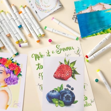 Ohuhu Dual-Tip Brush Markers 72 Colors - Vibrant Alcohol Ink