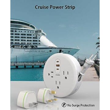 HOPOW Travel Plug Adapter with Retraction Cord - Universal