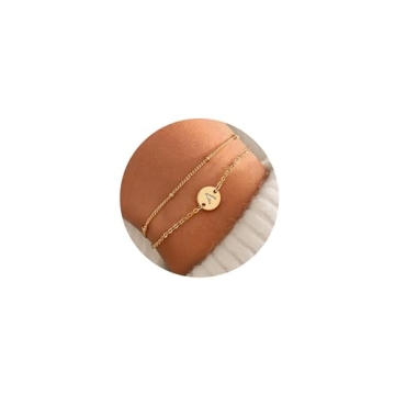 Gold Initial Bracelets for Women - Trendy Layered Designs