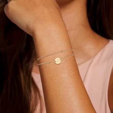 Gold Initial Bracelets for Women - Trendy Layered Designs