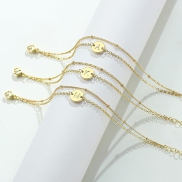 Gold Initial Bracelets for Women - Trendy Layered Designs