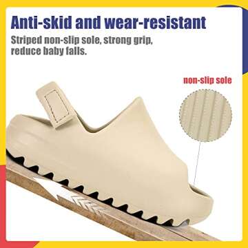 AIMINUO Toddler Little Kids Slides Sandals Summer Slip-On Shower Beach Pool Anti-slip Slippers