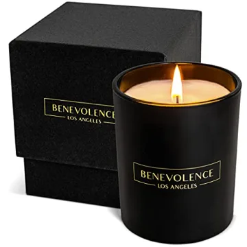 Benevolence Candles Rose & Sandalwood - 45 Hour Eco-Friendly Soy Candle for Home