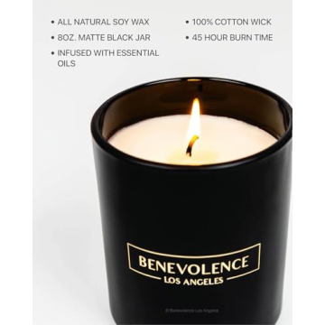 Benevolence Candles Rose & Sandalwood 8 oz Scented Candle