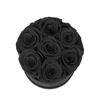 NATROSES Preserved Real Roses in a Box Roses That Last Up to 3 Years, Long Lasting Roses Gifts for Her, Valentines Day Gifts for Her (Black)