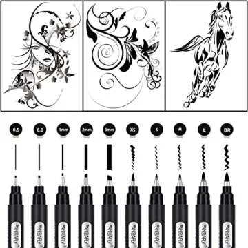 PANDAFLY Calligraphy Pen, 10 Size Calligraphy Pens for Writing, Brush Pens Calligraphy Set for Beginners, Hand Lettering Pen for Art Drawing, Sketching, Scrapbooking